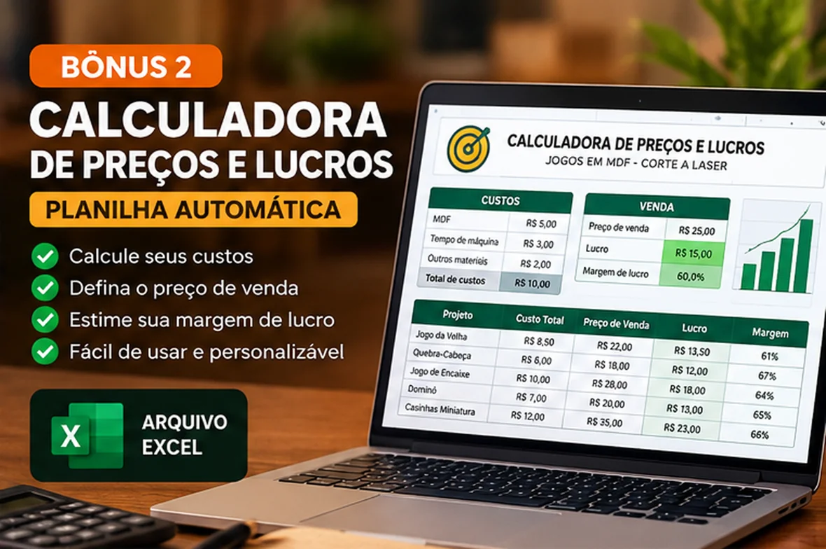 Capa ilustrativa do bônus 2: Calculadora de Preços e Lucros